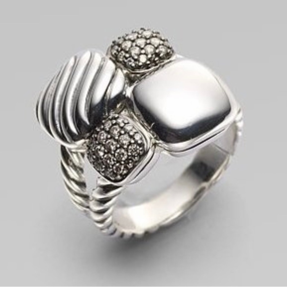 David Yurman Large Chiclet Diamond Ring